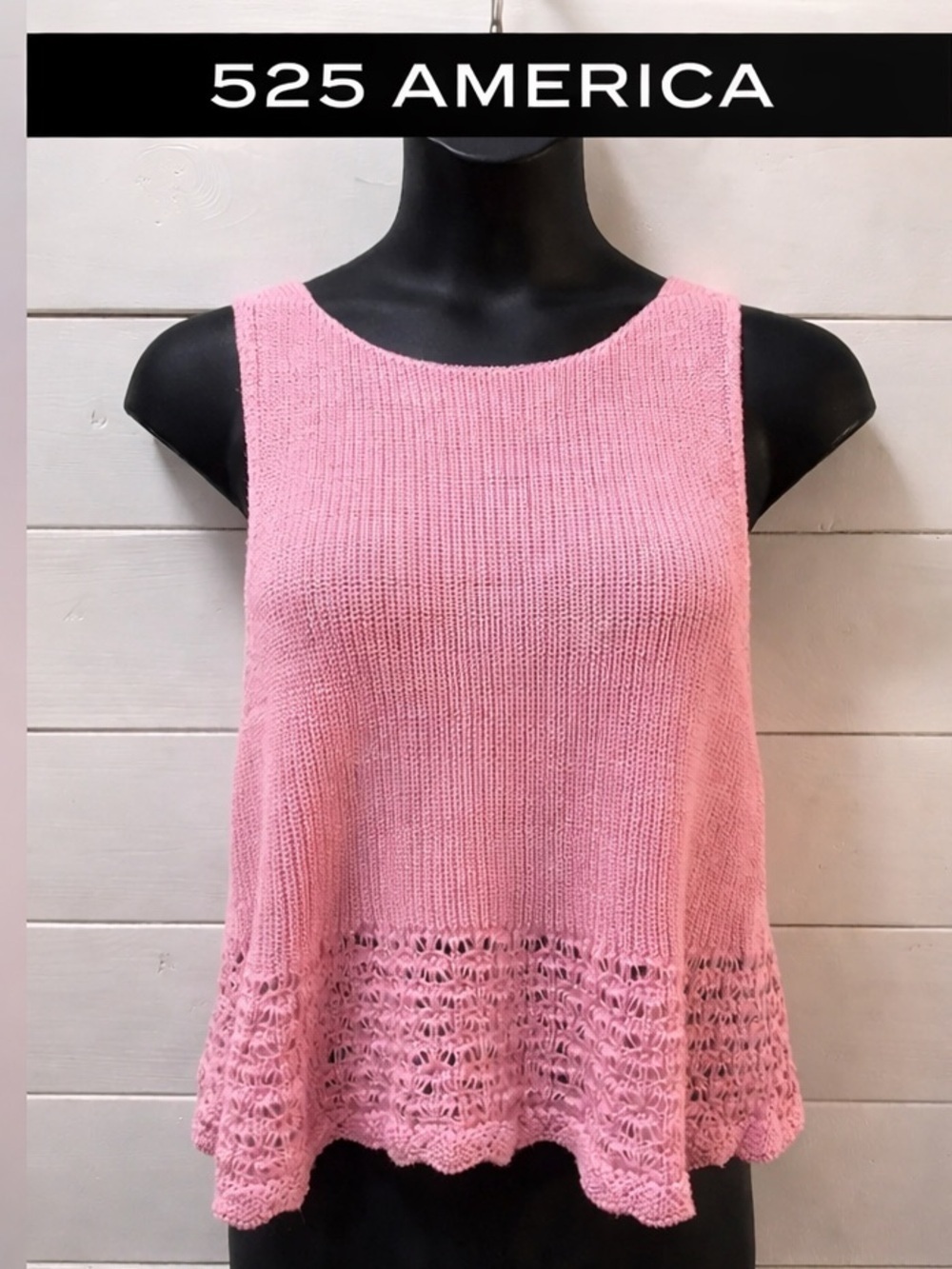 525 AMERICA – Pink Knit Tank Top (XL)